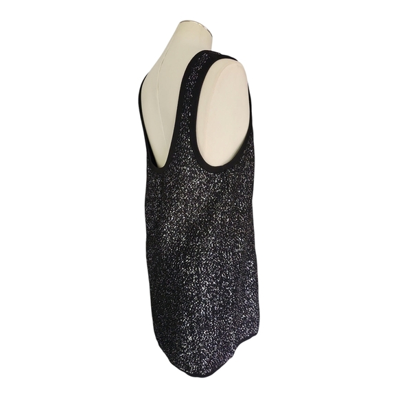 The Kooples NWT Black and Silver Sequin Knit Short Tank Dress EU 3 - Picture 5 of 12